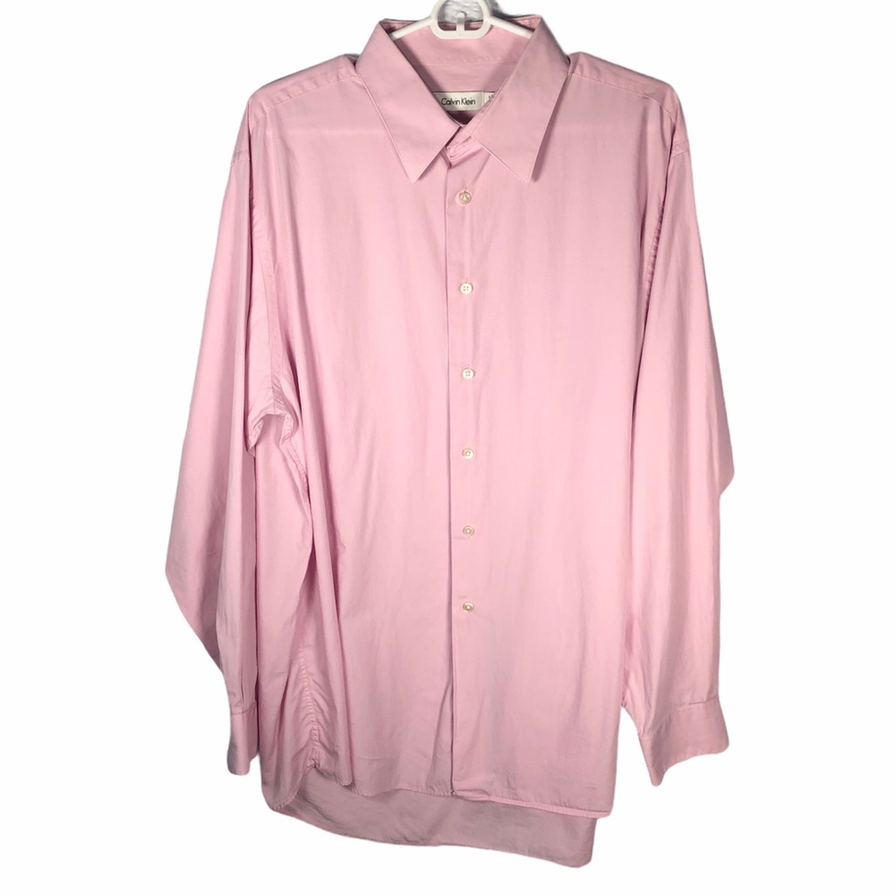 Calvin Klein Men’s Cotton Dress Shirt Pink 17 Neck